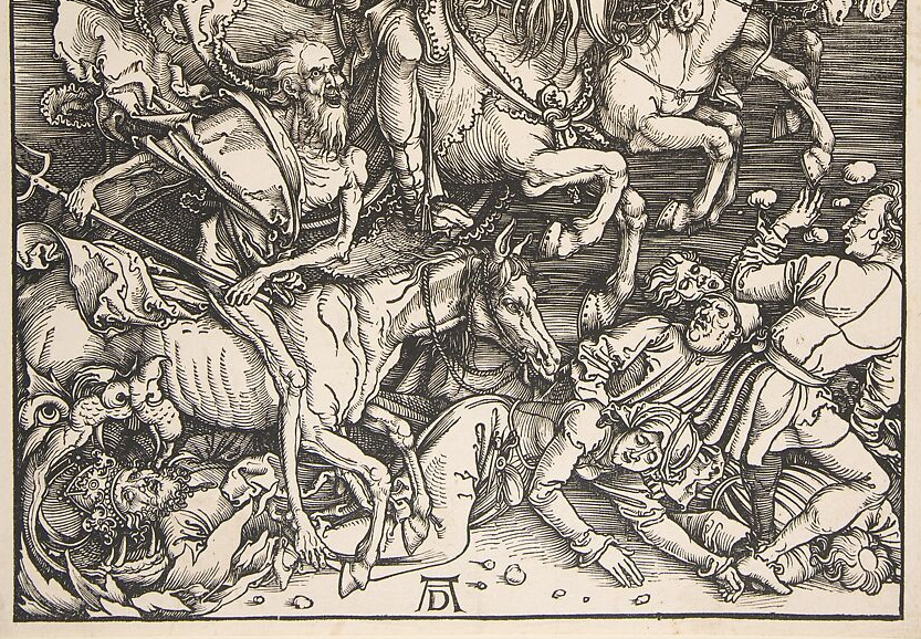 Detail from woodcut print of the four horsemen of the Apocalypse